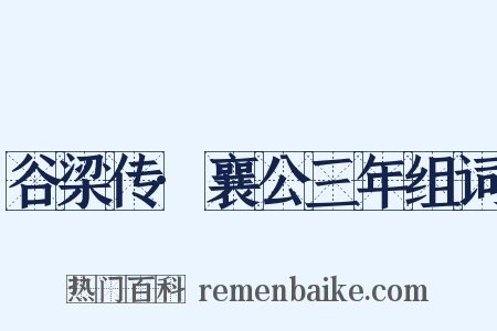 谷梁传·襄公三年组词是什么意思的图片